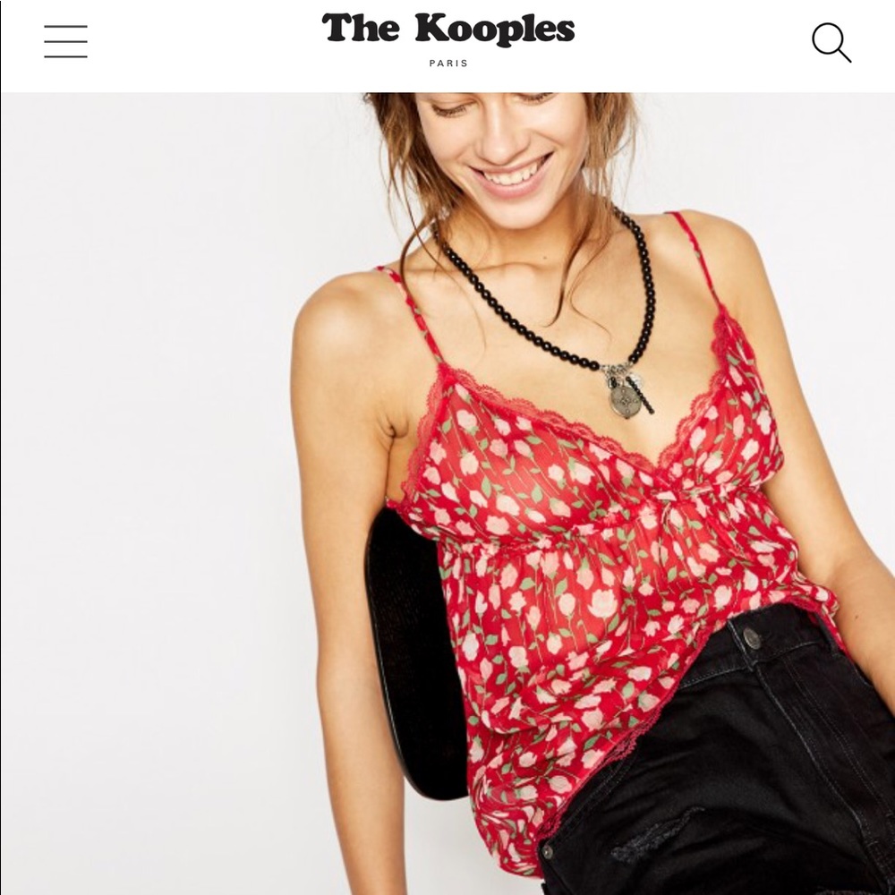NWT The Kooples Rosa Rossa Red Camisole